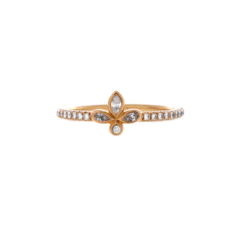 Tiffany & Co. Fleur de Lis Ring 18K Rose Gold and Diamonds