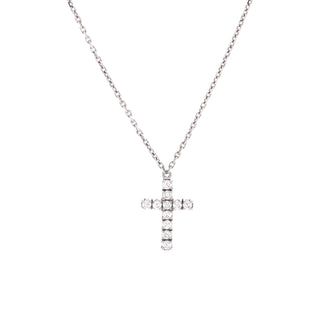 Cartier Cross Pendant Necklace 18K White Gold with Diamonds