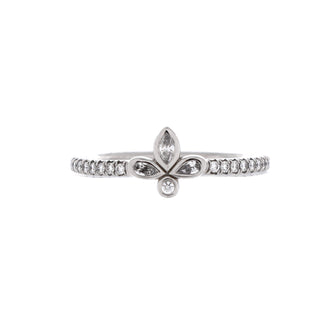 Tiffany & Co. Fleur de Lis Flower Ring Platinum and Diamonds