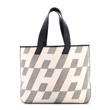 Hermes Cabas H en Biais Tote Canvas with Leather 40