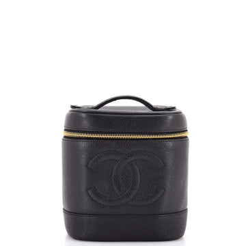 Chanel Vintage Timeless Cosmetic Case Caviar Tall