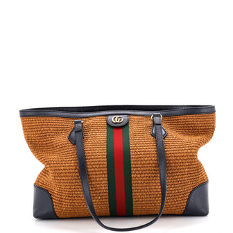 Gucci Ophidia Shopping Tote Straw Medium