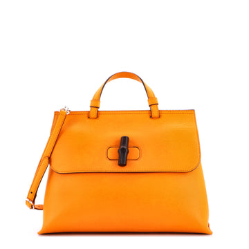 Gucci Bamboo Daily Top Handle Bag Leather Medium
