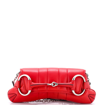 Gucci Horsebit Chain Shoulder Bag Vertical Quilted Leather Medium