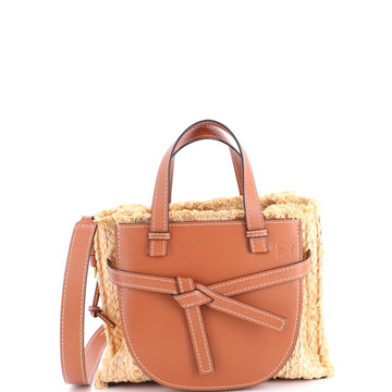 Loewe Gate Tote Leather and Straw Small