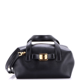 Salvatore Ferragamo Vara Plate Convertible Bowling Bag Leather Mini