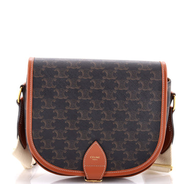 Celine Folco Bag Triomphe Coated Canvas Large