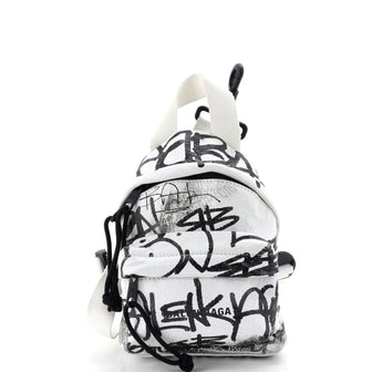 Balenciaga Explorer Graffiti Backpack Leather Mini
