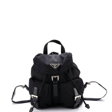 Prada Double Front Pocket Backpack Tessuto Small