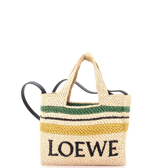 Loewe Paula's Ibiza Logo Convertible Tote Raffia Small