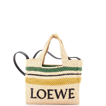 Loewe Paula's Ibiza Logo Convertible Tote Raffia Small