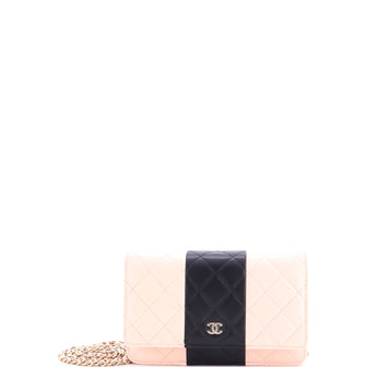 Chanel Bicolor Two Tone Wallet on Chain Quilted Lambskin