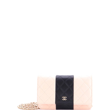 Chanel Bicolor Two Tone Wallet on Chain Quilted Lambskin