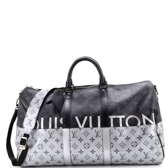 Louis Vuitton Keepall Bandouliere Bag Monogram Eclipse Split Canvas 50