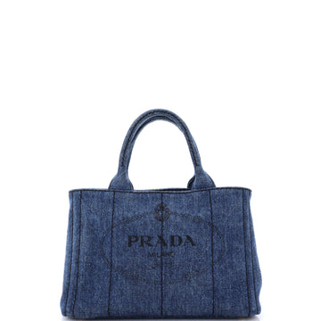 Prada Canapa Convertible Tote Denim Mini