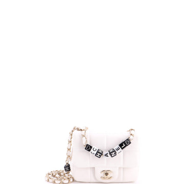 Chanel Monacoco Logo Blocks Square Flap Bag Quilted Lambskin with Resin Mini