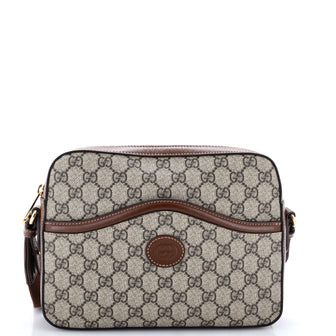 Gucci Interlocking G Patch Messenger Camera Bag GG Coated Canvas