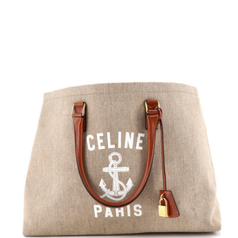 Celine St. Tropez Horizontal Cabas Tote Canvas with Leather