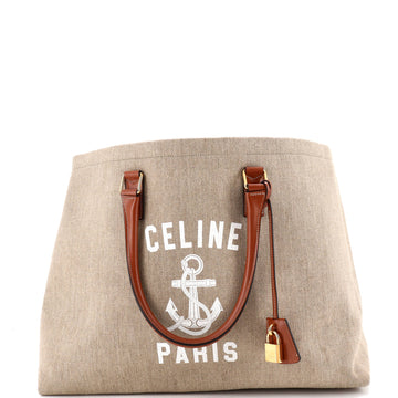 Celine St. Tropez Horizontal Cabas Tote Canvas with Leather