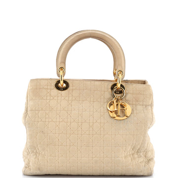 Christian Dior Vintage Lady Dior Bag Cannage Quilt Nylon Medium