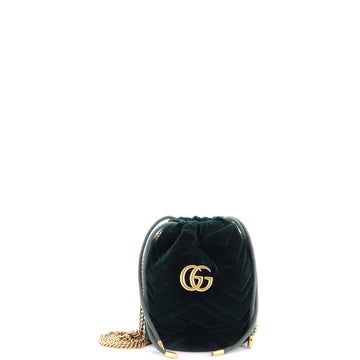 Gucci GG Marmont Bucket Bag Matelasse Velvet Mini
