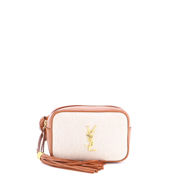 Saint Laurent Lou Belt Bag Canvas with Leather
