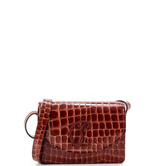 Christian Louboutin Loubi54 Shoulder Bag Crocodile Embossed Leather