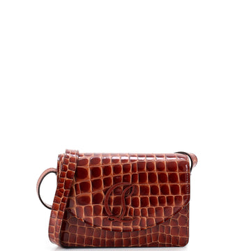 Christian Louboutin Loubi54 Shoulder Bag Crocodile Embossed Leather