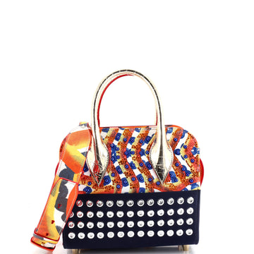 Christian Louboutin Eloise Top Handle Bag Embellished Printed Satin Mini