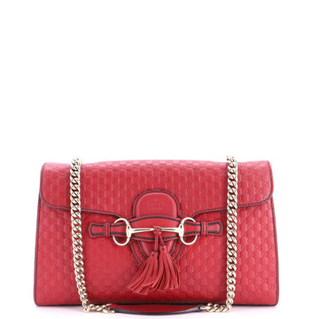 Gucci Emily Chain Flap Bag Microguccissima Leather Medium