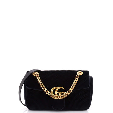 Gucci GG Marmont Flap Bag Matelasse Velvet Small