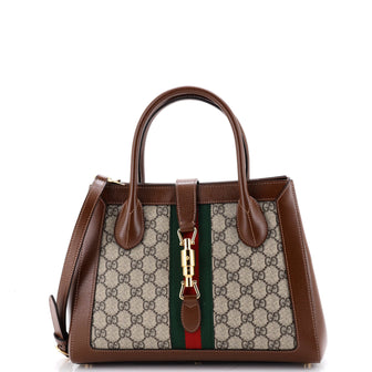 Gucci Jackie 1961 Web Tote GG Canvas and Leather Medium