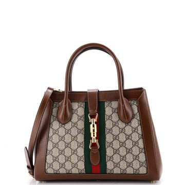 Gucci Jackie 1961 Web Tote GG Canvas and Leather Medium