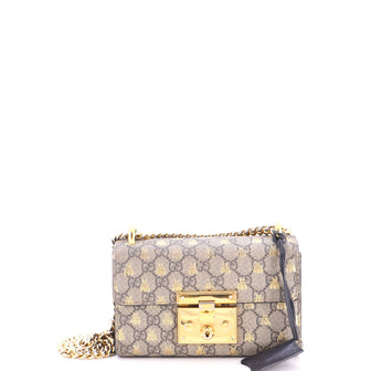 Gucci Padlock Shoulder Bag Printed GG Coated Canvas Small