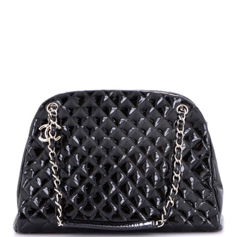 Chanel Just Mademoiselle Bag Quilted Patent Large