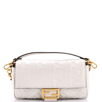 Fendi Baguette NM Bag Zucca Embossed Leather Medium