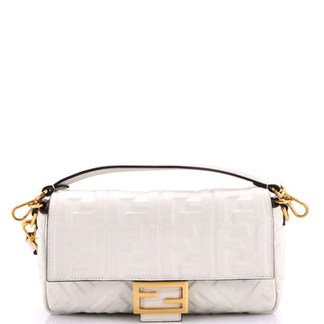 Fendi Baguette NM Bag Zucca Embossed Leather Medium