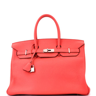 Hermes Birkin Handbag Pink Togo with Palladium Hardware 35