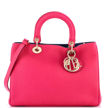 Christian Dior Diorissimo Tote Pebbled Leather Medium