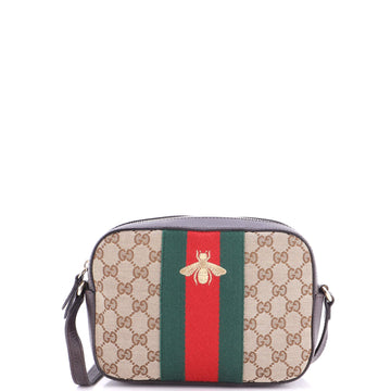 Gucci Bee Web Camera Bag GG Canvas