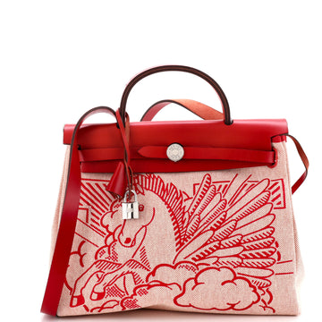 Hermes Herbag Zip Pegase Pop Toile and Leather 31