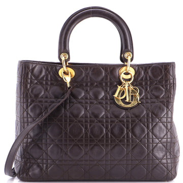 Christian Dior Vintage Lady Dior Bag Cannage Quilt Lambskin Large