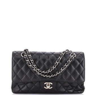 Chanel Classic Double Flap Bag Quilted Caviar Medium