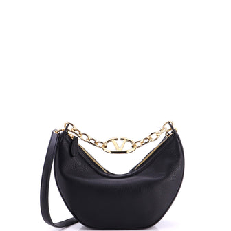 Valentino Garavani Vlogo Moon Hobo Leather Small
