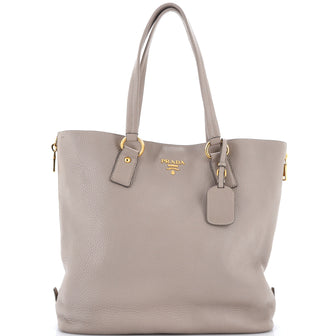Prada Side Zip Shopper Tote Vitello Daino Large
