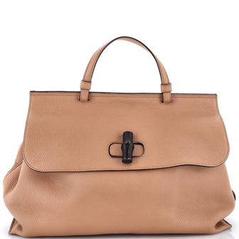 Gucci Bamboo Daily Top Handle Bag Leather Large