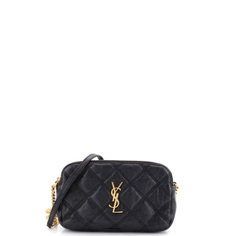 Saint Laurent Becky Double Zip Crossbody Bag Quilted Leather Mini