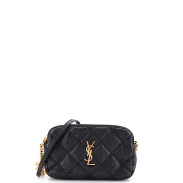 Saint Laurent Becky Double Zip Crossbody Bag Quilted Leather Mini