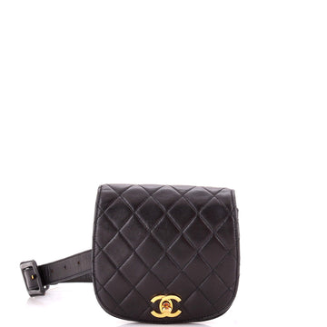 Chanel Vintage Flap Belt Bag Quilted Leather Small
