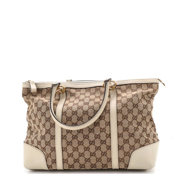 Gucci Lovely Heart Interlocking G Tote GG Canvas Medium